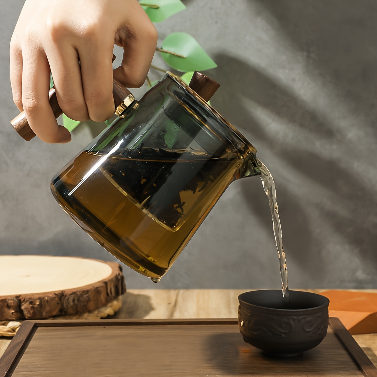 Glass Teapot Tea Maker with Elegant Cup, High-End Tea Set