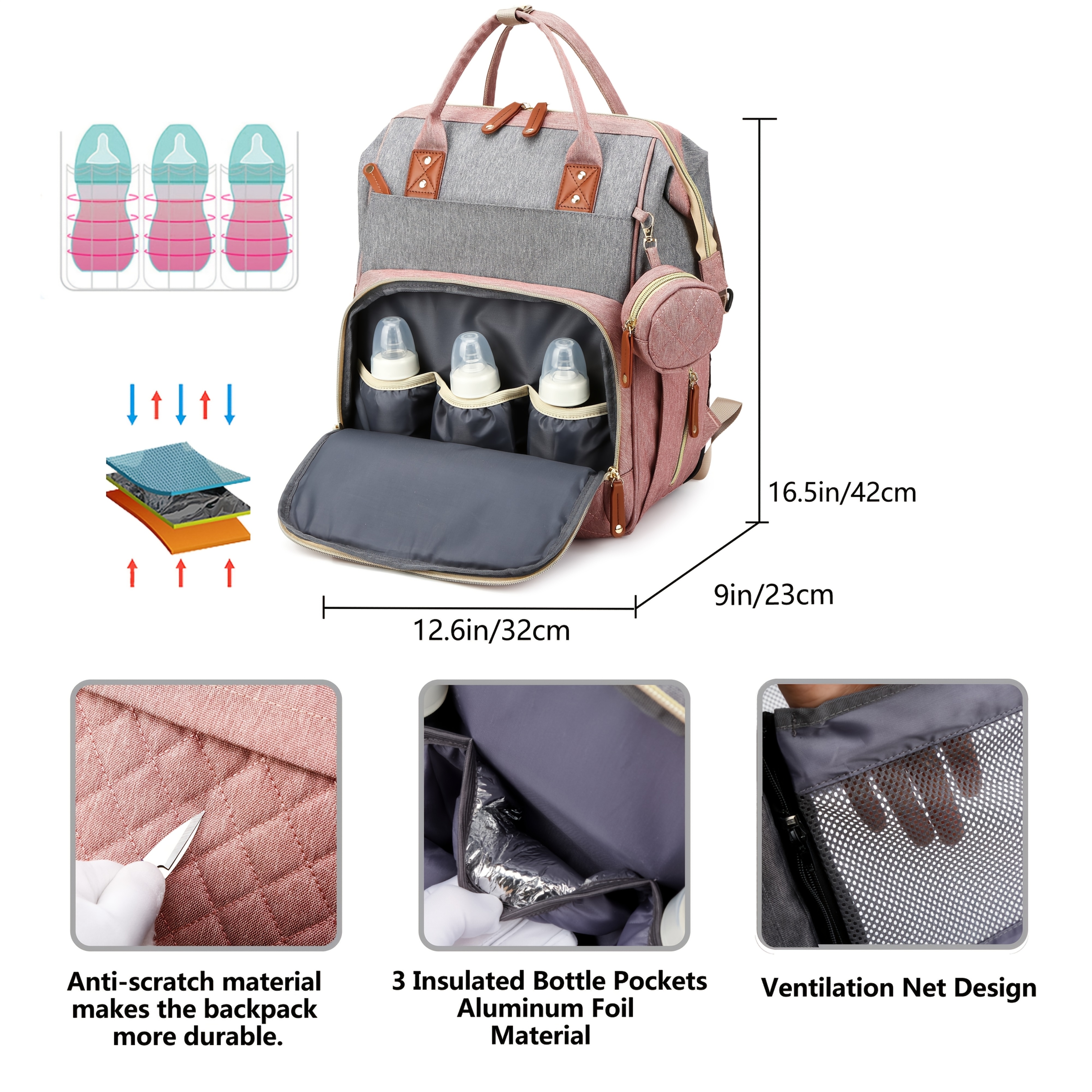   baby diaper bag   bags for boys girls diaper backpack bag with a changing station multifunction waterproof large travel back pack baby registry search newborn baby   shower gifts  