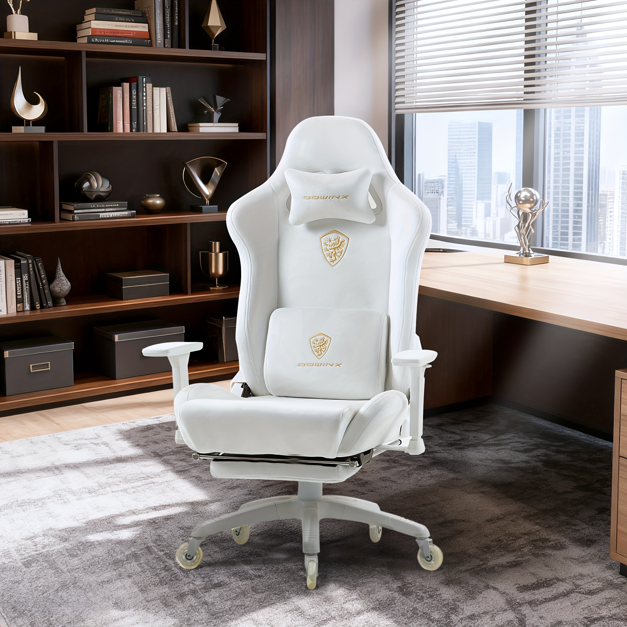 Image of Breathable Suede Gaming Chair With 3d Armrests And Lumbar Support - Ergonomic Office Chair Designed For Tall People With Adjustable Footrest And Pu Casters, Fabric, Suitable For Long Gaming