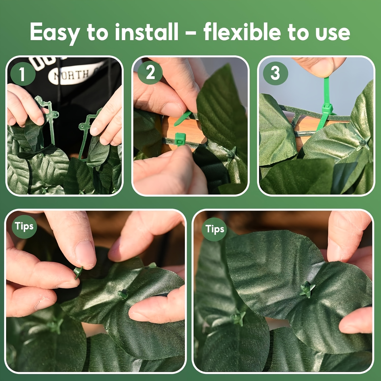 118.11inch x 39.37inch Expandable Artificial Evergreen Ivy Privacy Fence Screen - UV-Protected, Waterproof Plastic Vine Leaf Panel for Outdoor Garden, Patio, Courtyard Decor - Versatile Green Wall Hedge Cover, Fence Decor