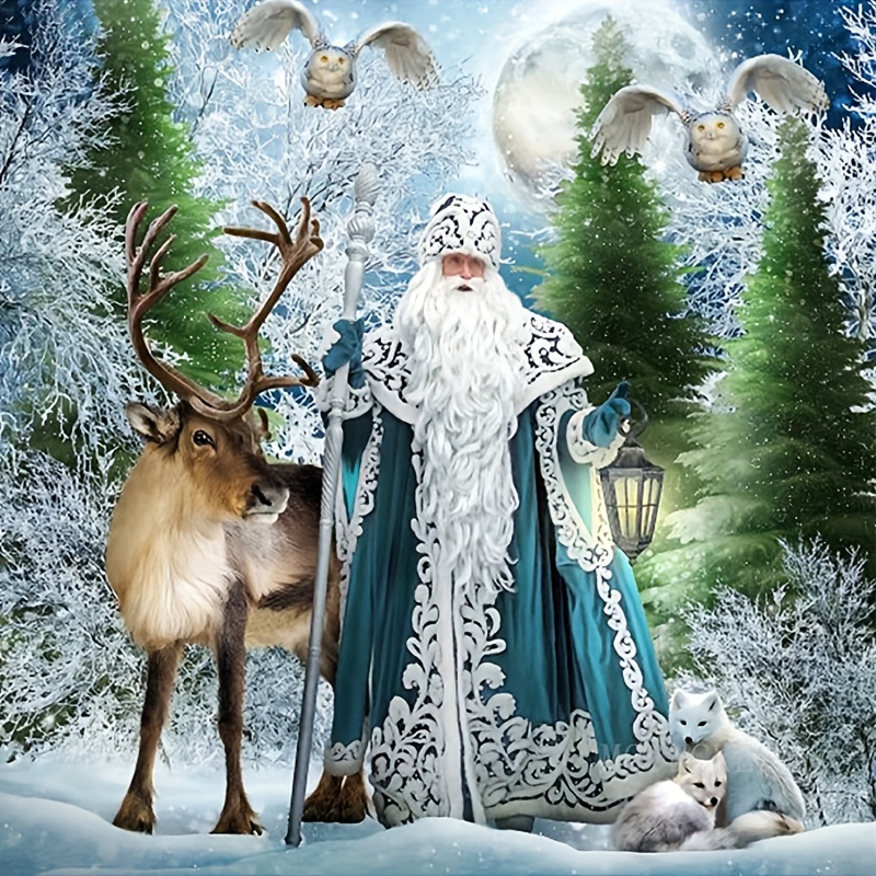 

5d Diamond Painting Kit For Adults, Winter Fantasy Forest Scene With Reindeer, Diy Diamond Art Craft Set, Full Drill Canvas Art For Wall Decor, Includes Tools And Accessories