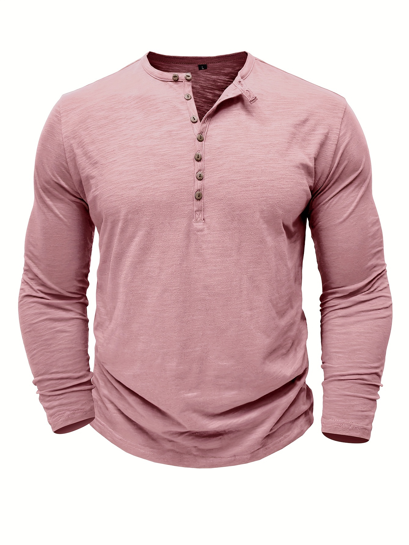 men s casual henley shirt 100 cotton long sleeve t shirt Temu United Kingdom