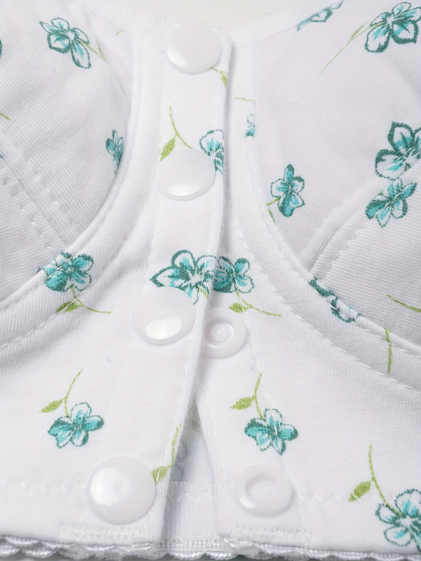 Women's large size four seasons random print vest underwear, soft, comfortable and breathable front button underwear