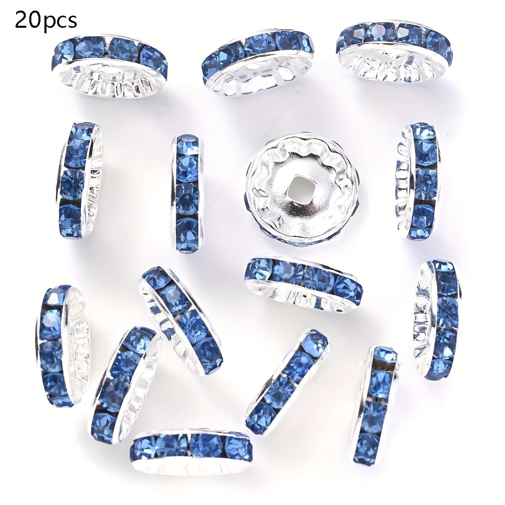 Image of 20pcs 4x12mm Sparkling Alloy Spacer Beads Random Mix, Used For Jewelry Making Bracelets, Necklaces, And Craft Additions