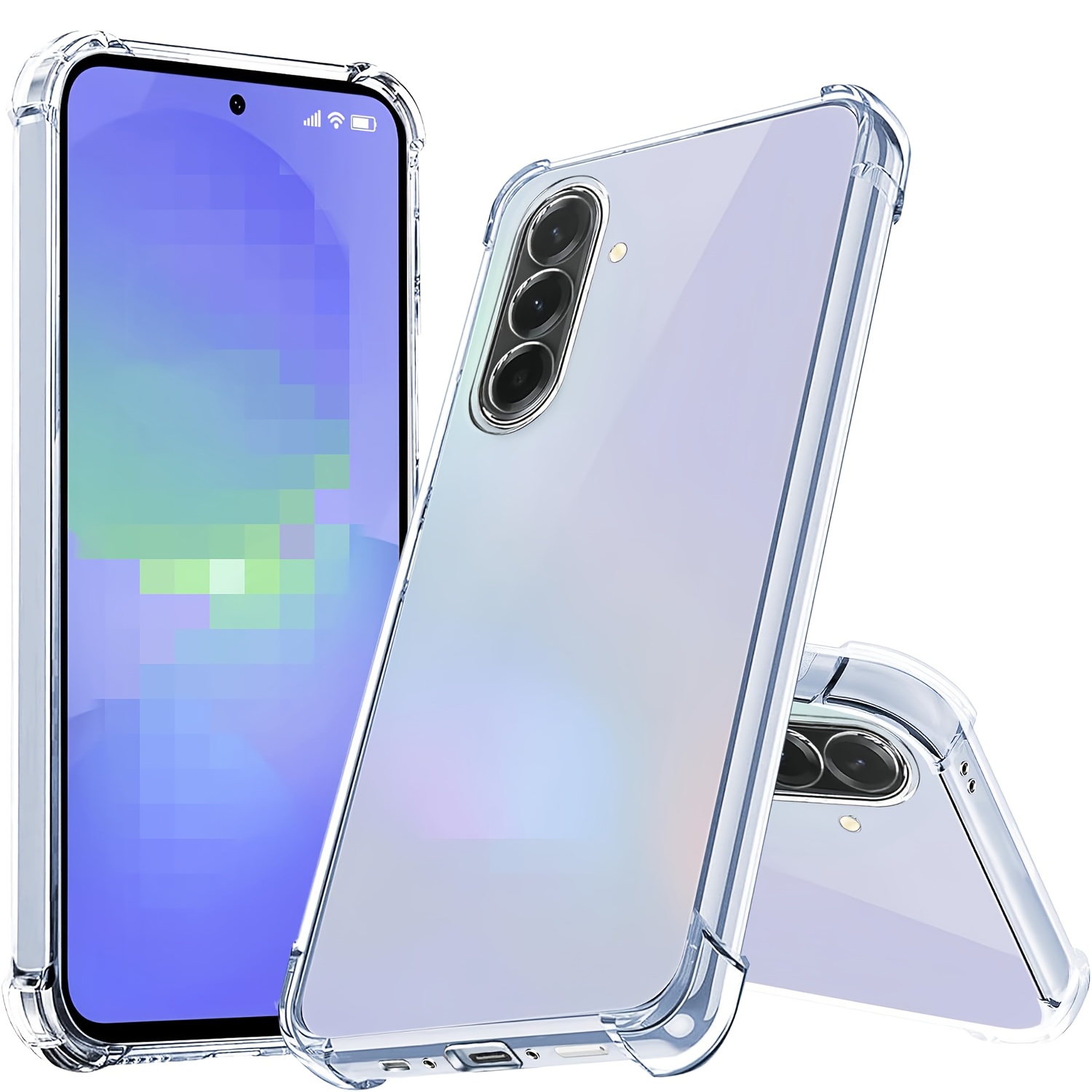E-shop Handyhülle: Vier-Ecken-Schutz Klare Stoßfeste Bumper-Hülle Kompatibel mit Galaxy A17 5G Flexible Weiche Rückseite