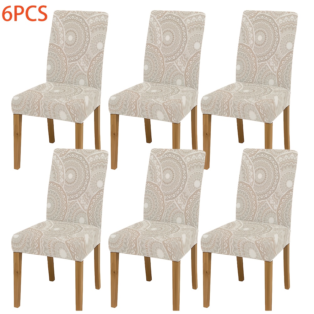 TEMU Modern Minimalist Style Stretch Chair Cover With A Circular Pattern, Suitable For Home Use. This 2d Flat, Soft And Elastic Seat Protector Is