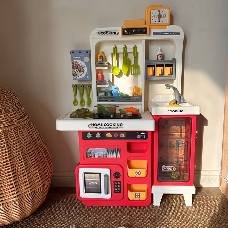 kids play kitchen set toddler kitchen playset cooking stove with steam play sink play food toy and kitchen accessories kitchen toy for kids girls boys christmas gift Product details 2