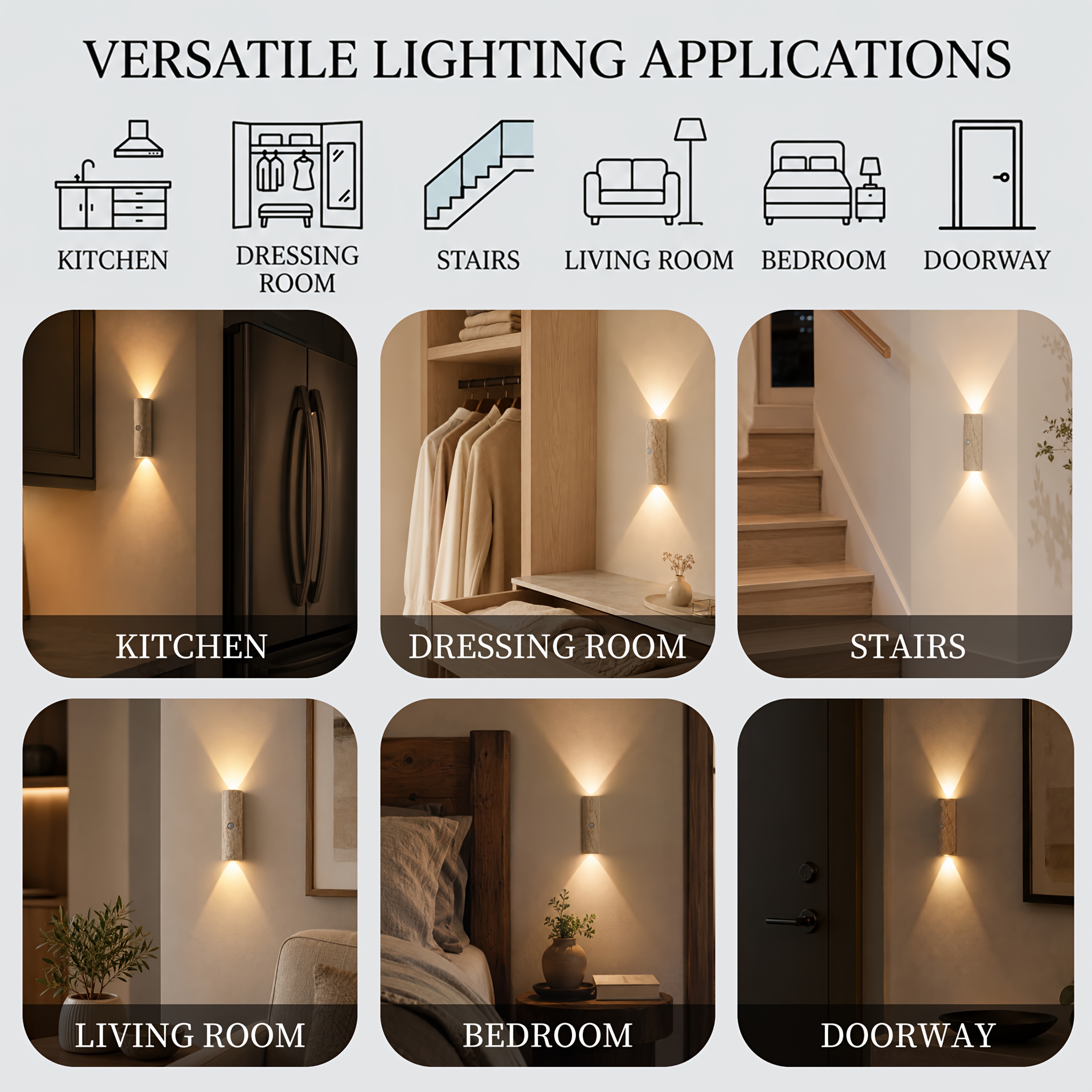 Smart Human Body Induction Night Light, USB Rechargeable