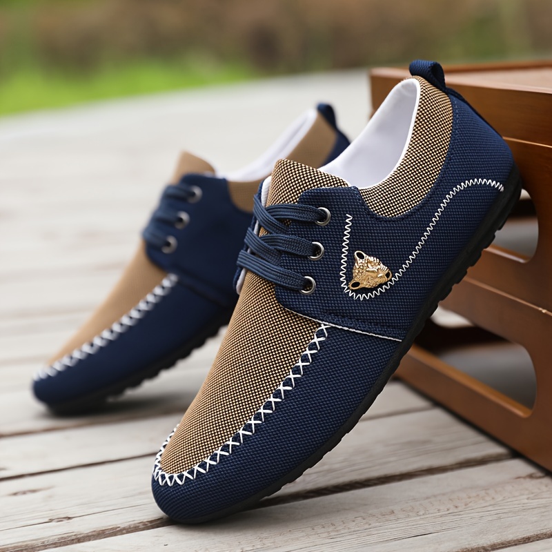 

Men's Trendy Colour Block Business Shoes, Comfy Non Slip Lace Up Breathable Durable Formal Shoes, Men's Footwear