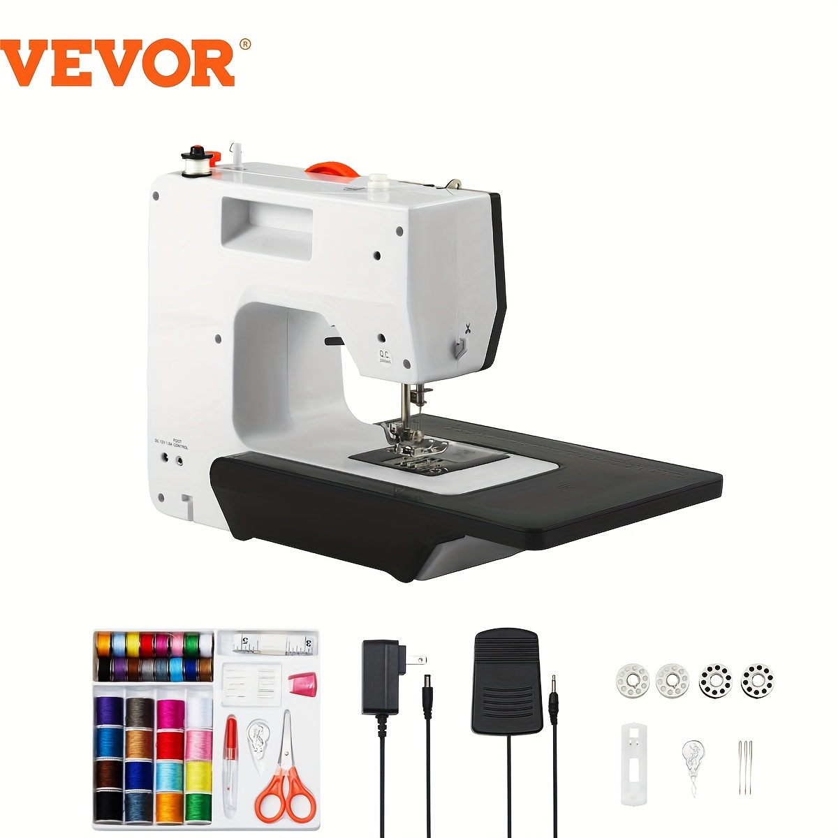 

Vevor Sewing Machine, Portable Sewing Machine For Beginners With 38 Built- & Reverse Sewing, Dual Sewing Machine With Extension Table Foot Pedal, Accessory Kit Family