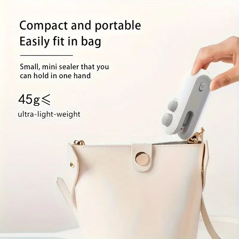 portable hand pressed bag sealer usb charging rechargeable lithium battery 150 mah capacity for home use details 3