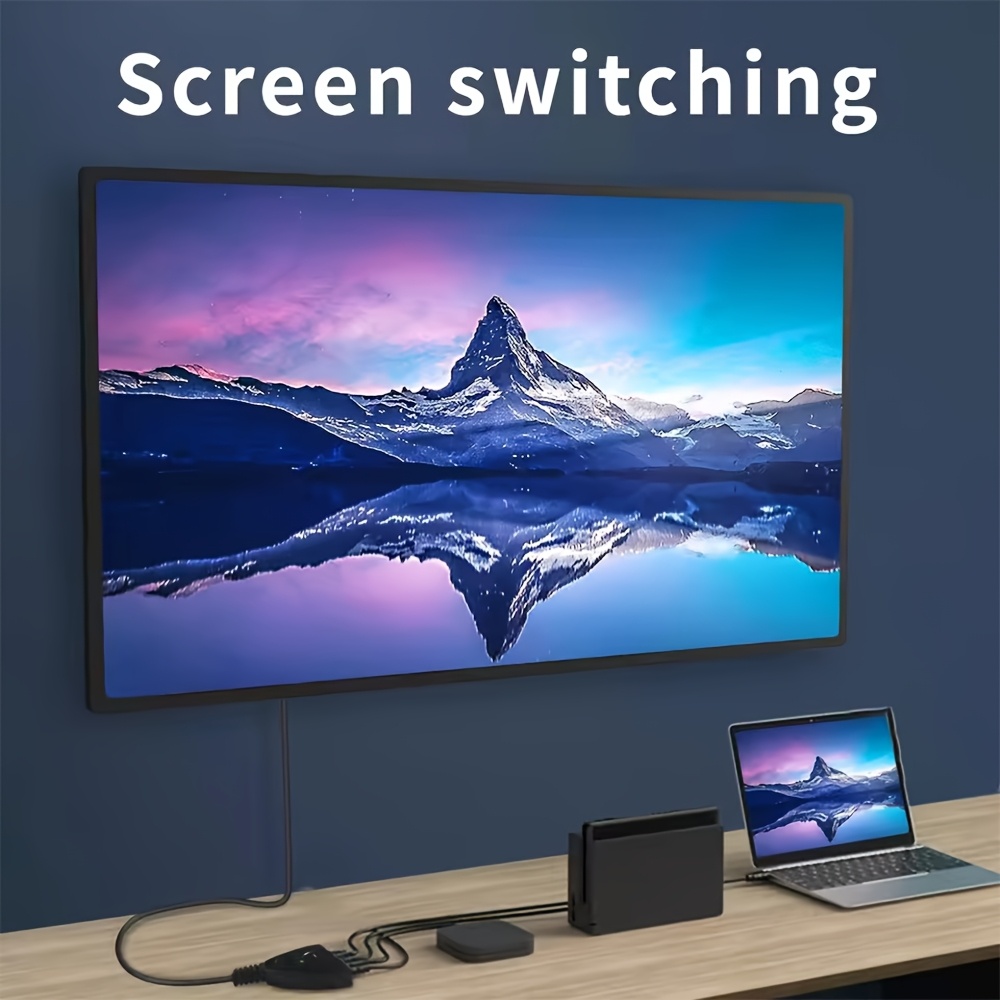 Répartiteur HDTV 4K avec 3 entrées et 1 sortie, un commutateur HDTV à 3 ports livré avec un câble HDTV en queue de cochon, prend en charge les lecteurs HDTV 4K 1080P 3D complets, et est compatible avec Fire Stick, HDTV, consoles de jeux PS4 et PC