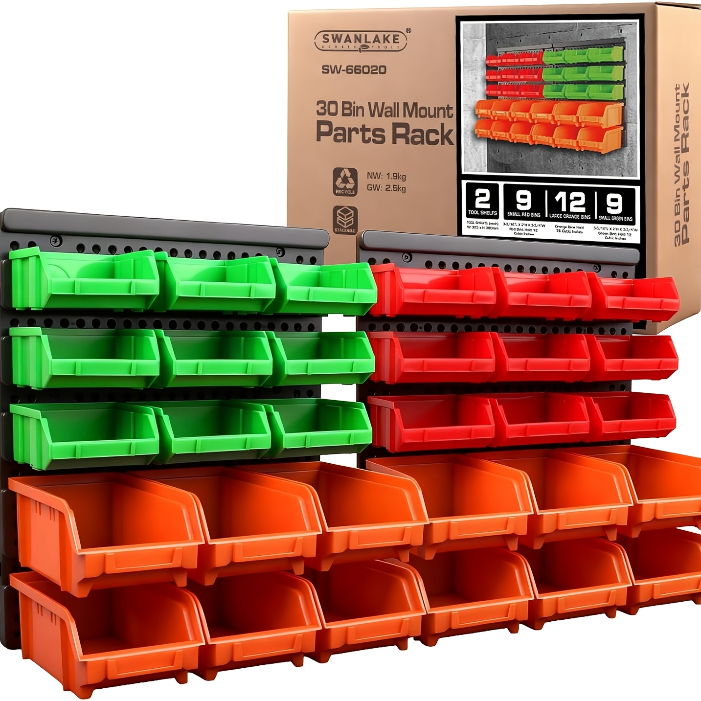 TEMU 30pcs Wall Mounted Storage Bins, Rack, Screw Storage, Tool Organizers. Storage And Organization