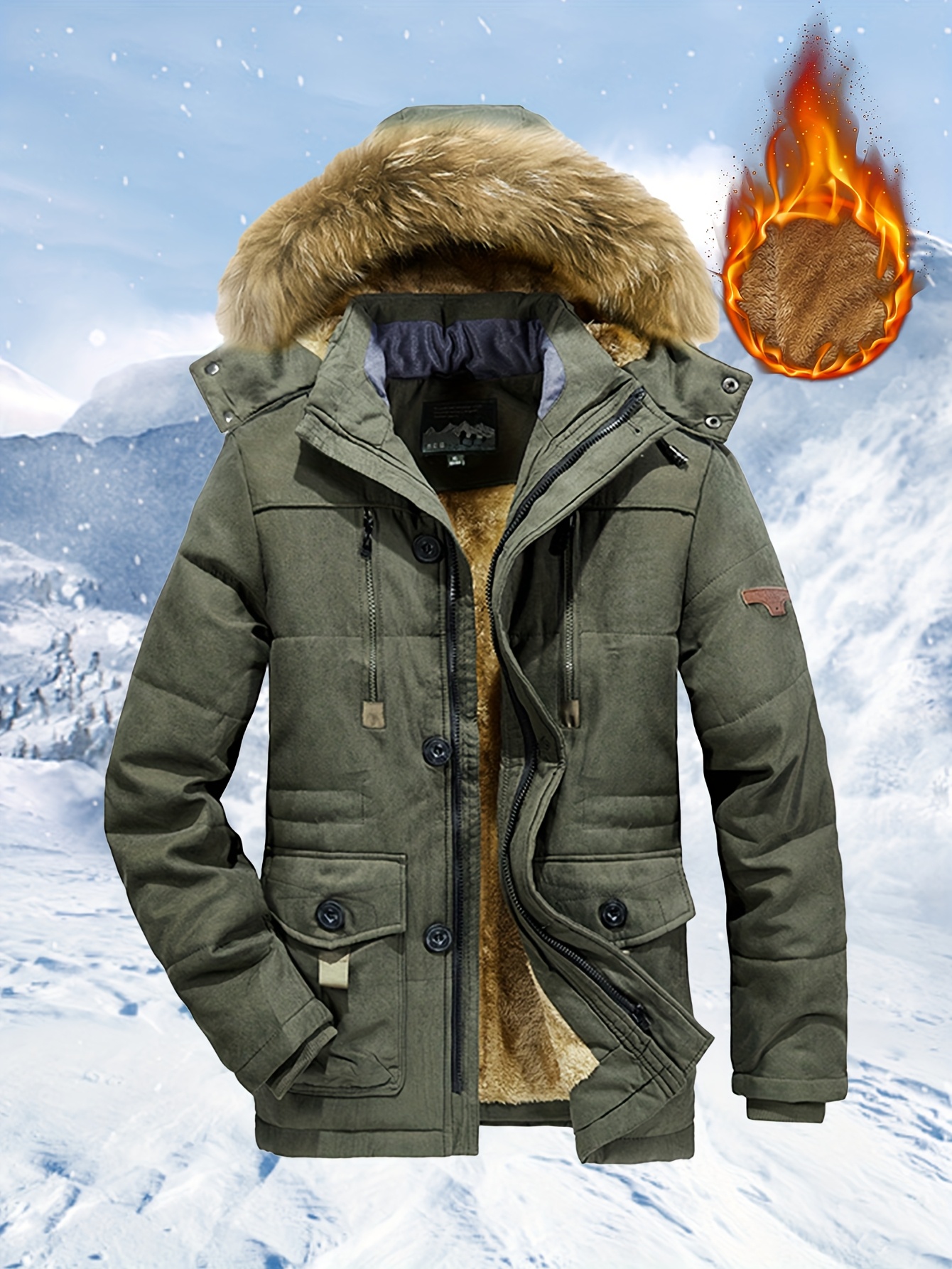 Winter Jacket Duck Down Feather Jacket Men's Thermal Coats