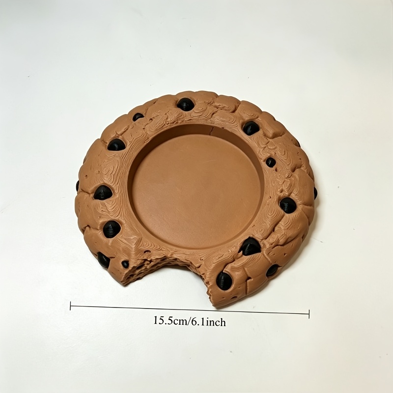 TEMU 3d-printed Bitten Chocolate Cookie Coaster, Fun Simulation Holder, Creative Desktop Decor, Novelty Gift For Holiday