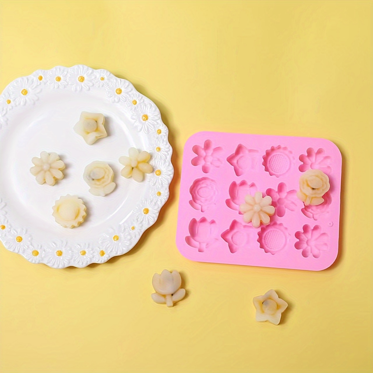 12   silicone flower molds for cake decoration   chocolate   baking food grade non stick bakeware set Product details 9