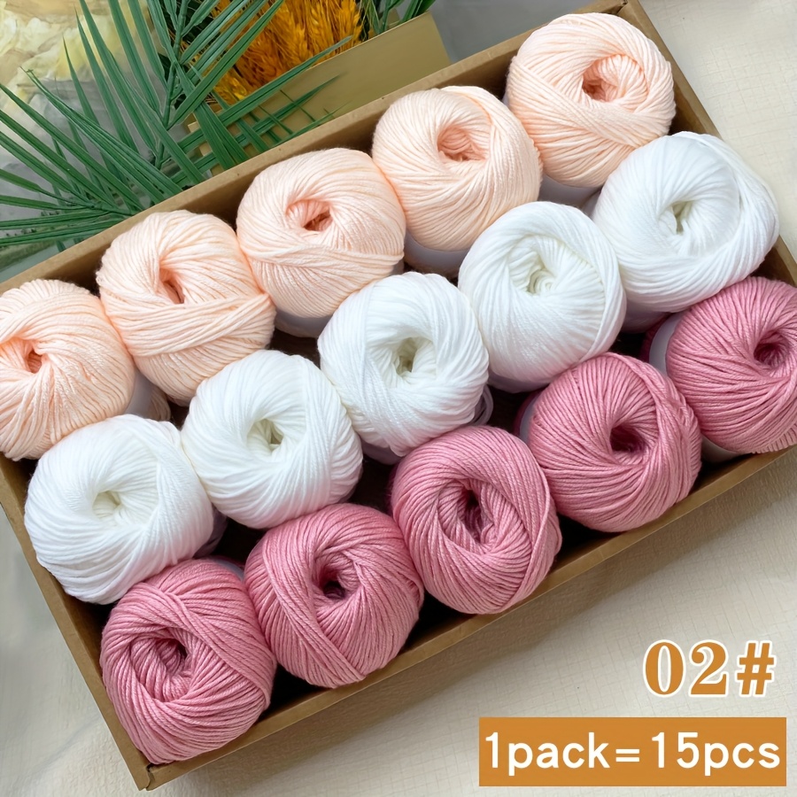 15pcs Yarn Set - Three-color Assortment - [. 750g/15 Balls Per Pack], Soft And Skin-friendly, Multicolor Yarn, Suitable For Hand Knitting, Children's Blankets, Scarves, Vests, Shawls, Diy Crafts