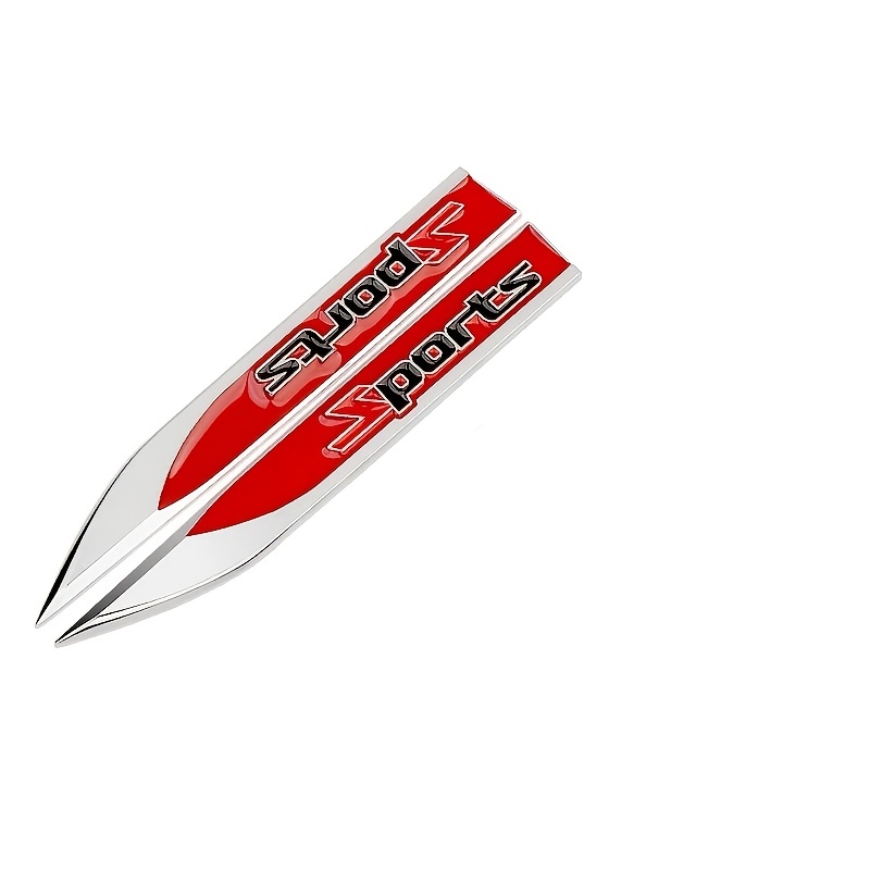 TEMU Autocollants de modification de voiture, de sport en métal, autocollant de carrosserie édition sport, badge arrière, autocollant feuille, d' à