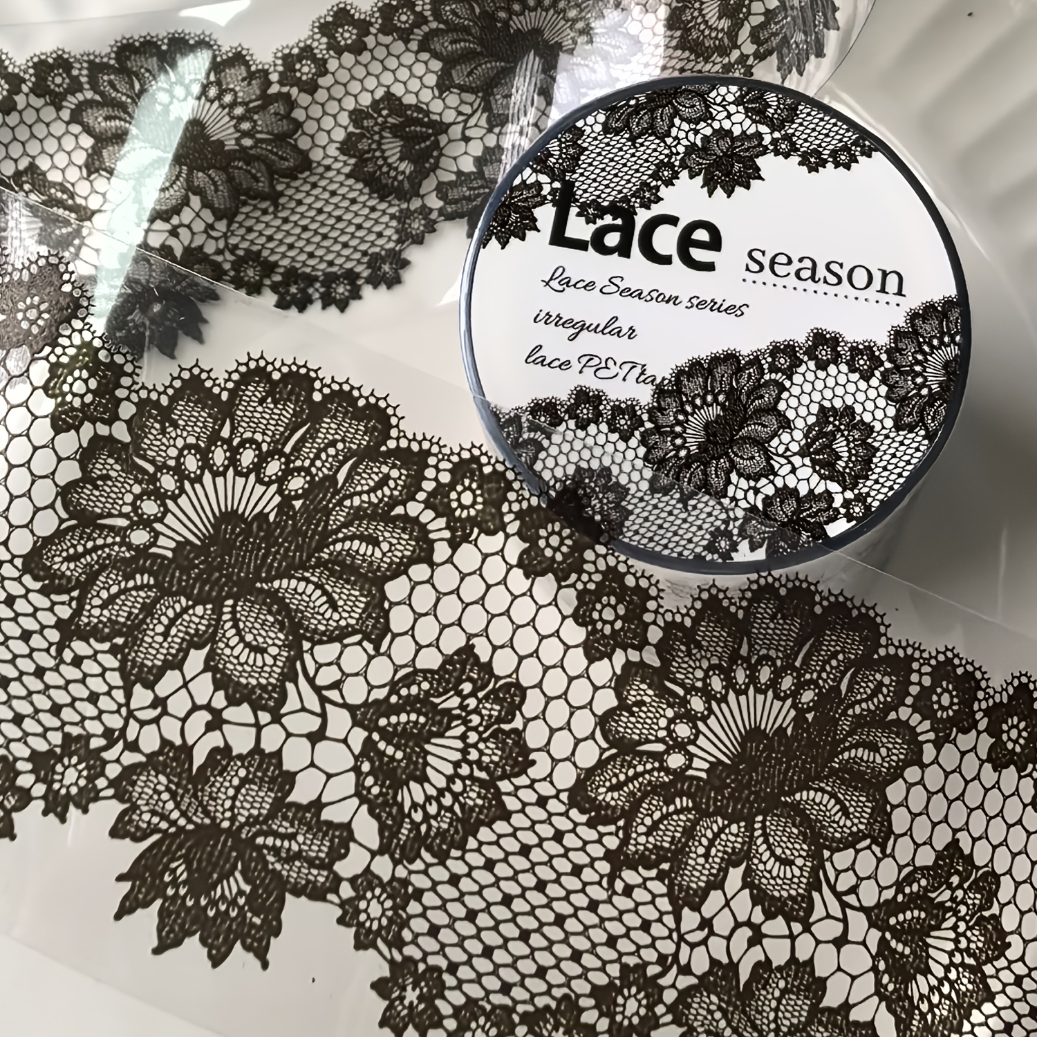 TEMU 1 Rolle (2 Meter Länge) PET-Kunststoff-Spitzenband geeignet für Scrapbooking, DIY-Bastelarbeiten, Journaling – zum Aufbügeln geeignet, geeignet