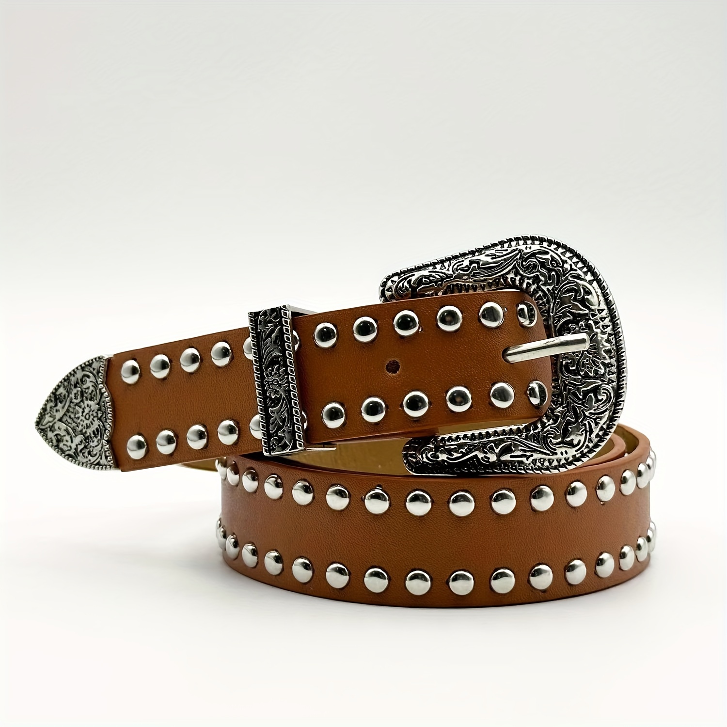 

Unisex Casual Punk Rivet Belt - Stylish Pu Leather Accessory For Jeans, Ideal For Night Out, Weekend Casual & Daily Commute