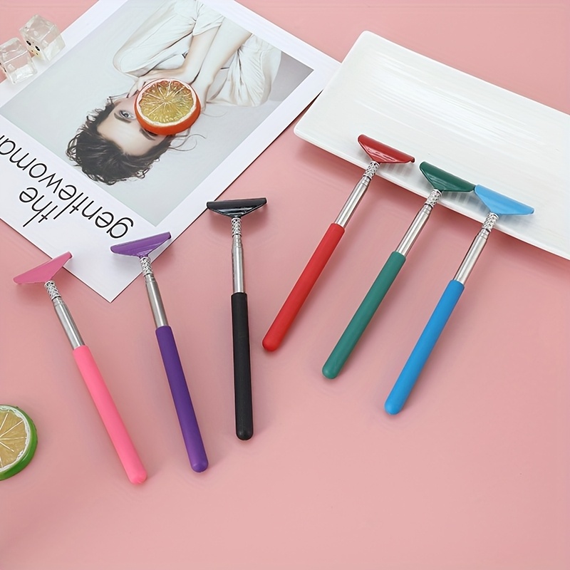 A Set Of 6 Threaded Hollow -foot Scratchers, Featuring A Retractable Stainless Steel Rod And Claws