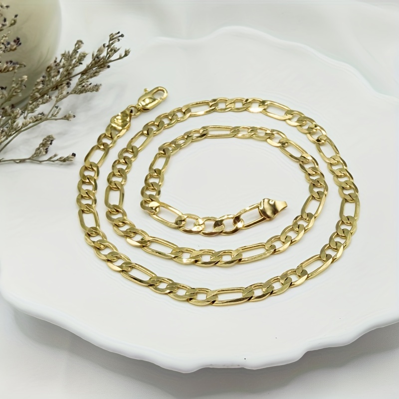 

18k Gold Plated 5mm Link Chain Necklace For Women Men