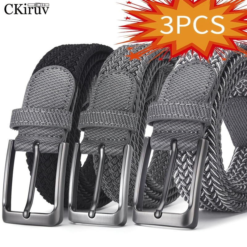 TEMU 3pcs Unisex Elastic Casual Sports Belt, .4cm Wide, Comfortable Breathable Sports Belt, Comfortable Durable, Sports Belt, Elastic Belt, Softball