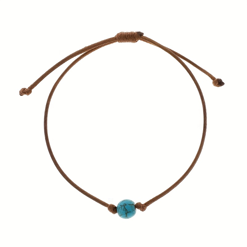 Vintage Turquoise Beaded Woven Men's Bracelet