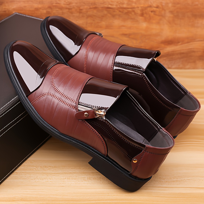 zapatos de negocios casuales para hombre en   - zapatillas bajas sin cordones con punta redonda y plantilla acolchada pu, versátiles para toda temporada:  ,   formales o atuendos informales. diseño   e   (sin nudos).   antideslizante de goma y forro en pu elegante e   5