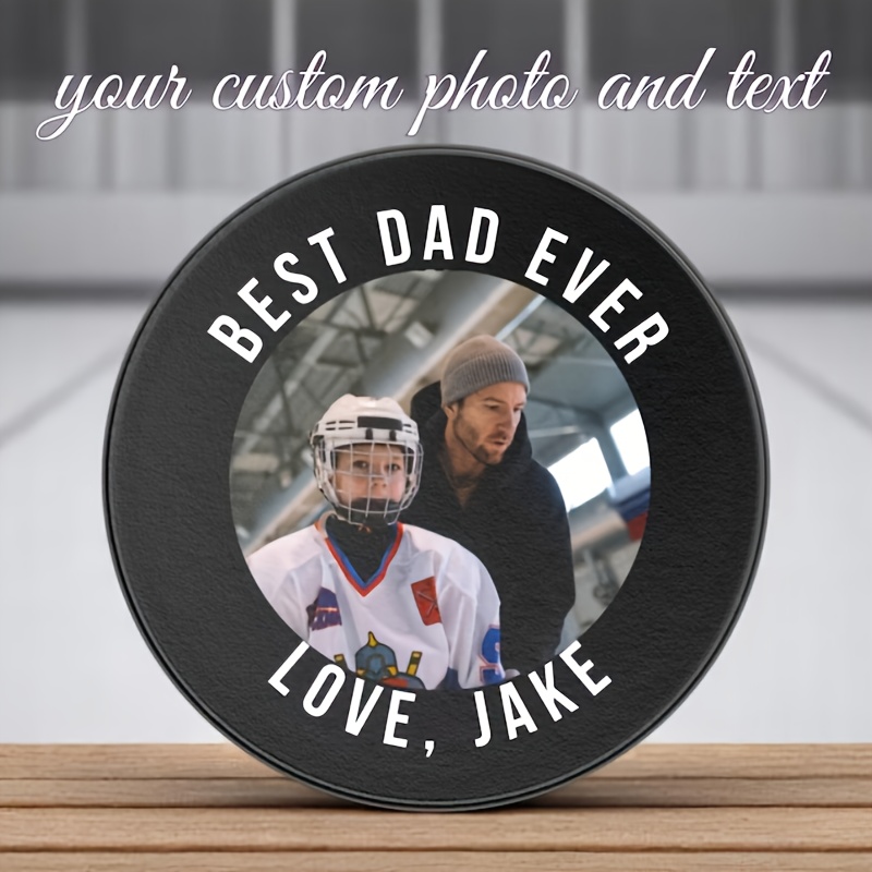 Image of 1pc Customizable High Quality Rubber Ice Hockey Ball - Personalized Sports Gift For Fans, Durable And Wear-resistant, Ice Hockey Gift, Suitable For Father's Day, Thanksgiving And Holiday Gifts
