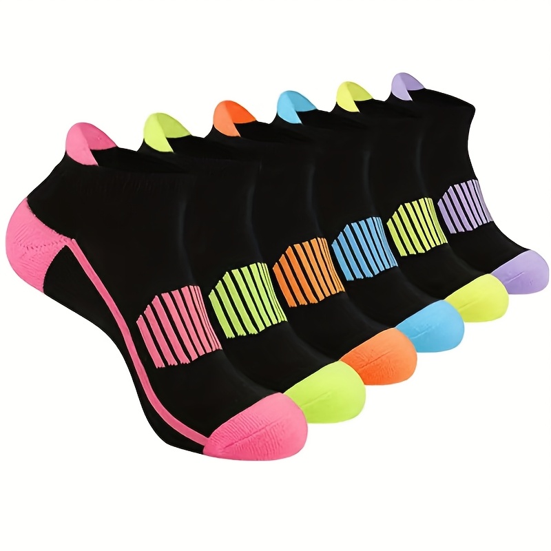 TEMU 6/12-pair Women's Sports Ankle Socks, Basketball Socks For Men And Women, Training Running Socks, Shock-absorbing Sweat-wicking Couple's Sports