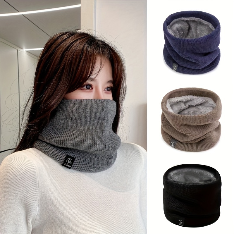 

1pc Winter Fleece-lined Scarf Wraps Neck Warm Thick And For Outdoor Sports Perfect Christmas Gifts