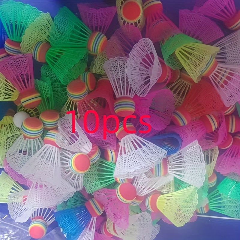 10 Colorful Shuttlecocks Made Of Durable, Wind-resistant Plastic, Colored For Beginner Training
