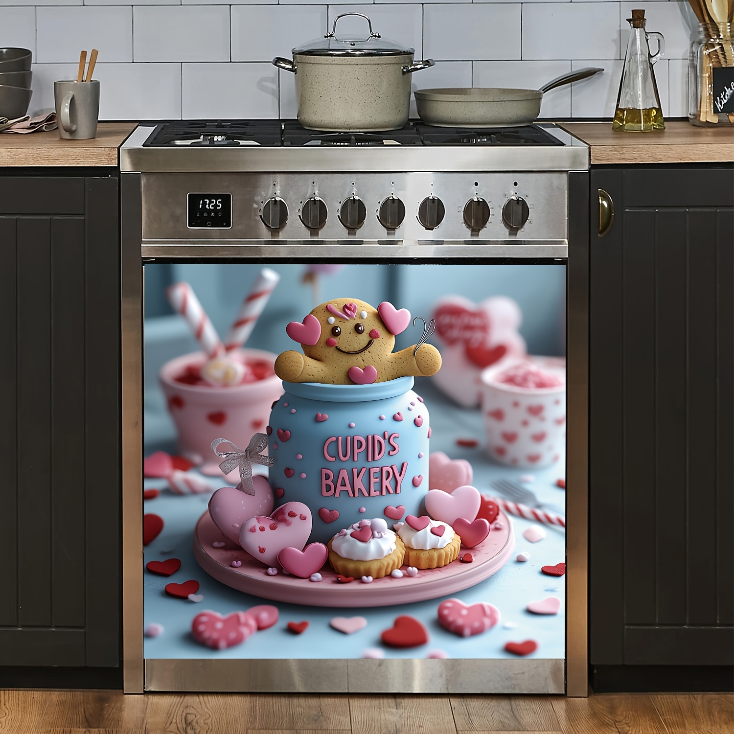 

Valentine's Day Magnetic Dishwasher Door Cover - Easy Clean, Needed - Kitchen Decor & , 23.03x25.