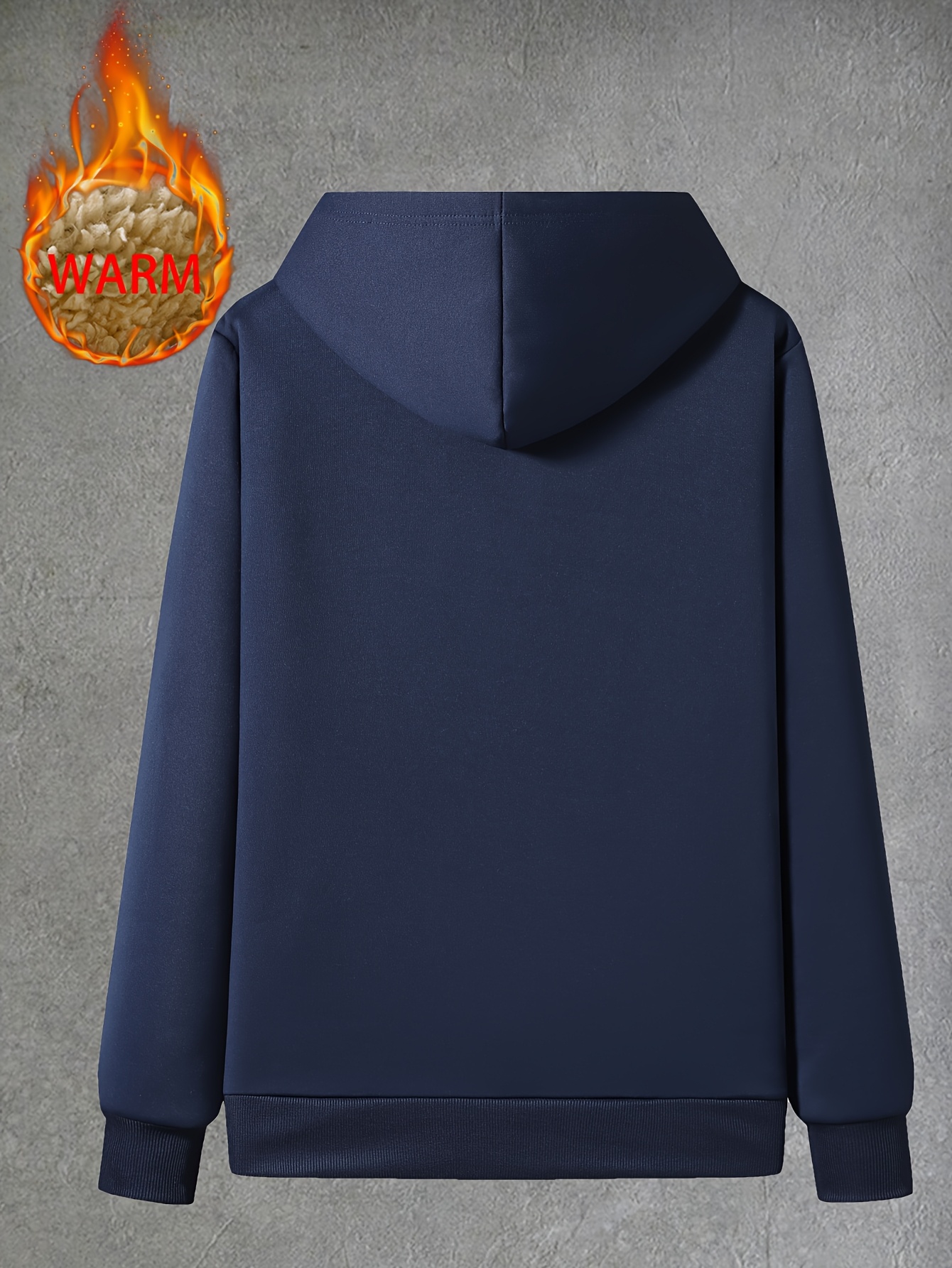 男子冬季连帽休闲夹克与字母印花，长袖拉链连帽衫与口袋，聚酯针织面料，轻微拉伸，常规适合-舒适加厚保暖外套，男子冬天里的运动拉链运动衫，徒步登山/滑雪/骑行/钓鱼/最佳选择 商品详情 10