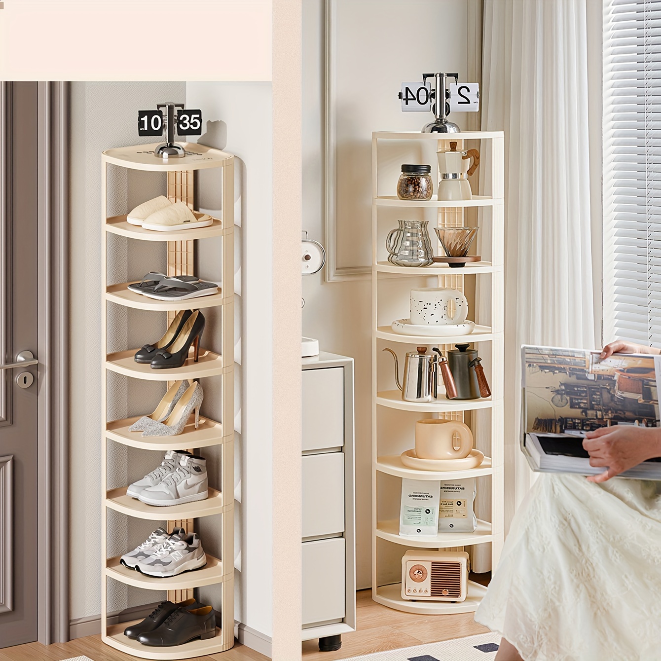 

1pc 7 Shoe Cabinet Household Door Shoes Storage Living Room Storage Rack Bag Storage Rack Bathroom Makeup Storage Rack