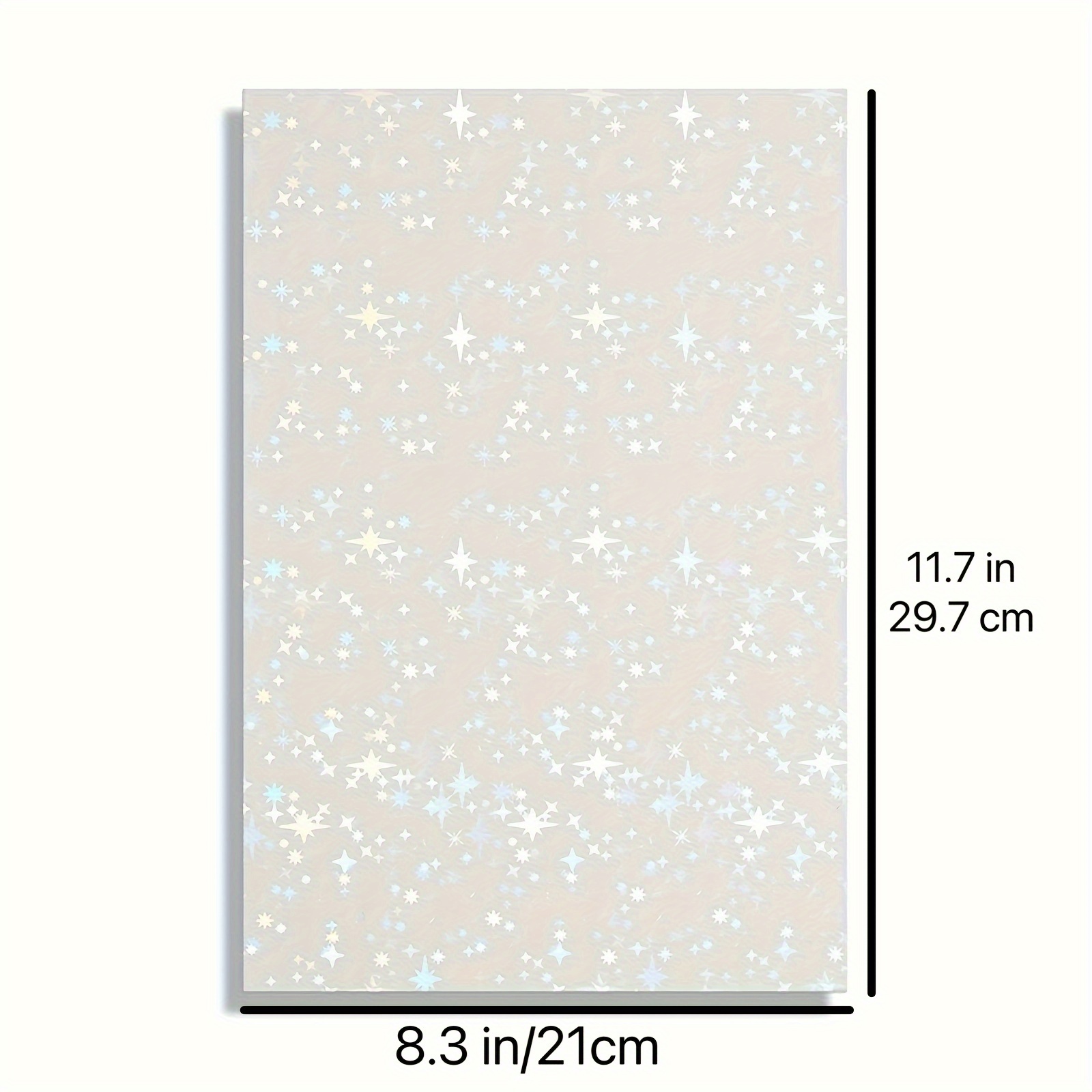 Image of 20 Sheets Holographic Clear Vinyl Adhesive Film - 8.3x11.7 Inch Cold Laminated Sticker Sheets With Pattern For Crafts, Scrapbooking, Party Decorations & Office Supplies, Holographic Stickers