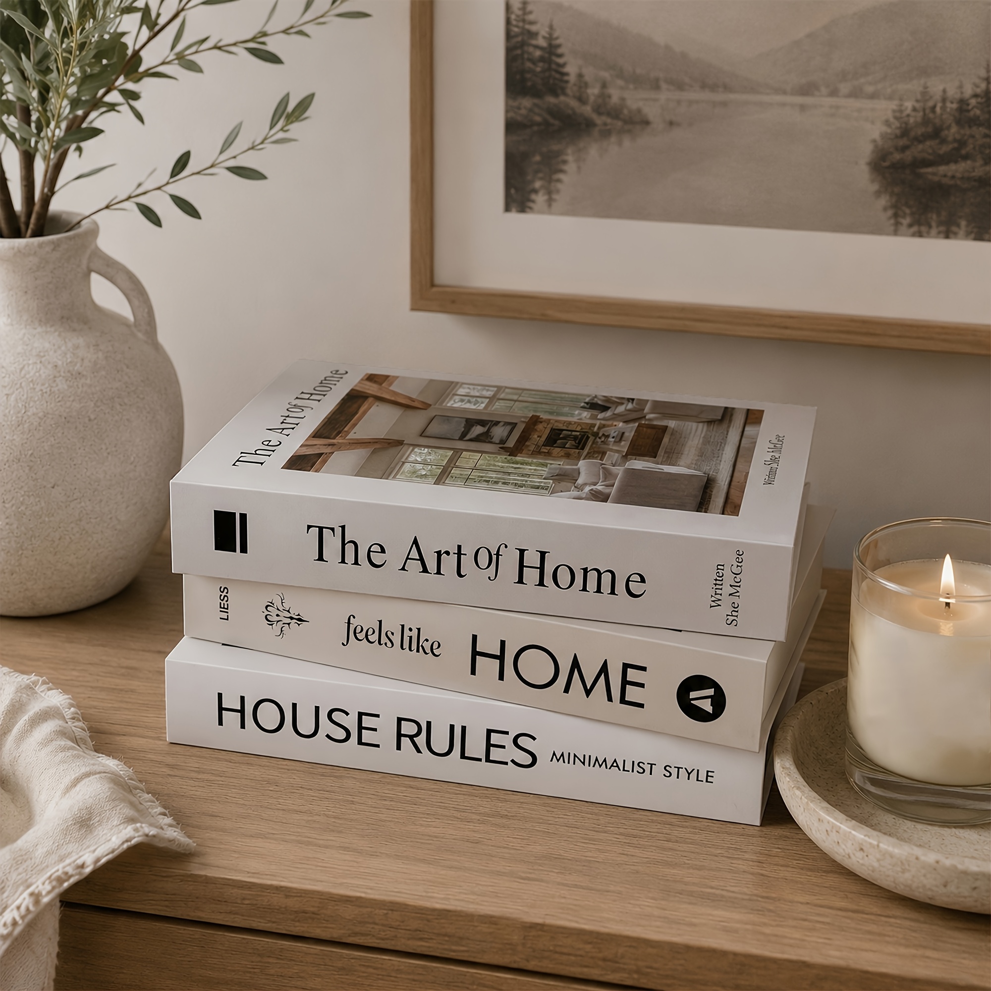 TEMU 3pcs Set Of Fake Books Realistic Decorative Books For Modern Home, Perfect For Decorating Coffee Tables, Bookshelves, And Mantelpieces, Suitable