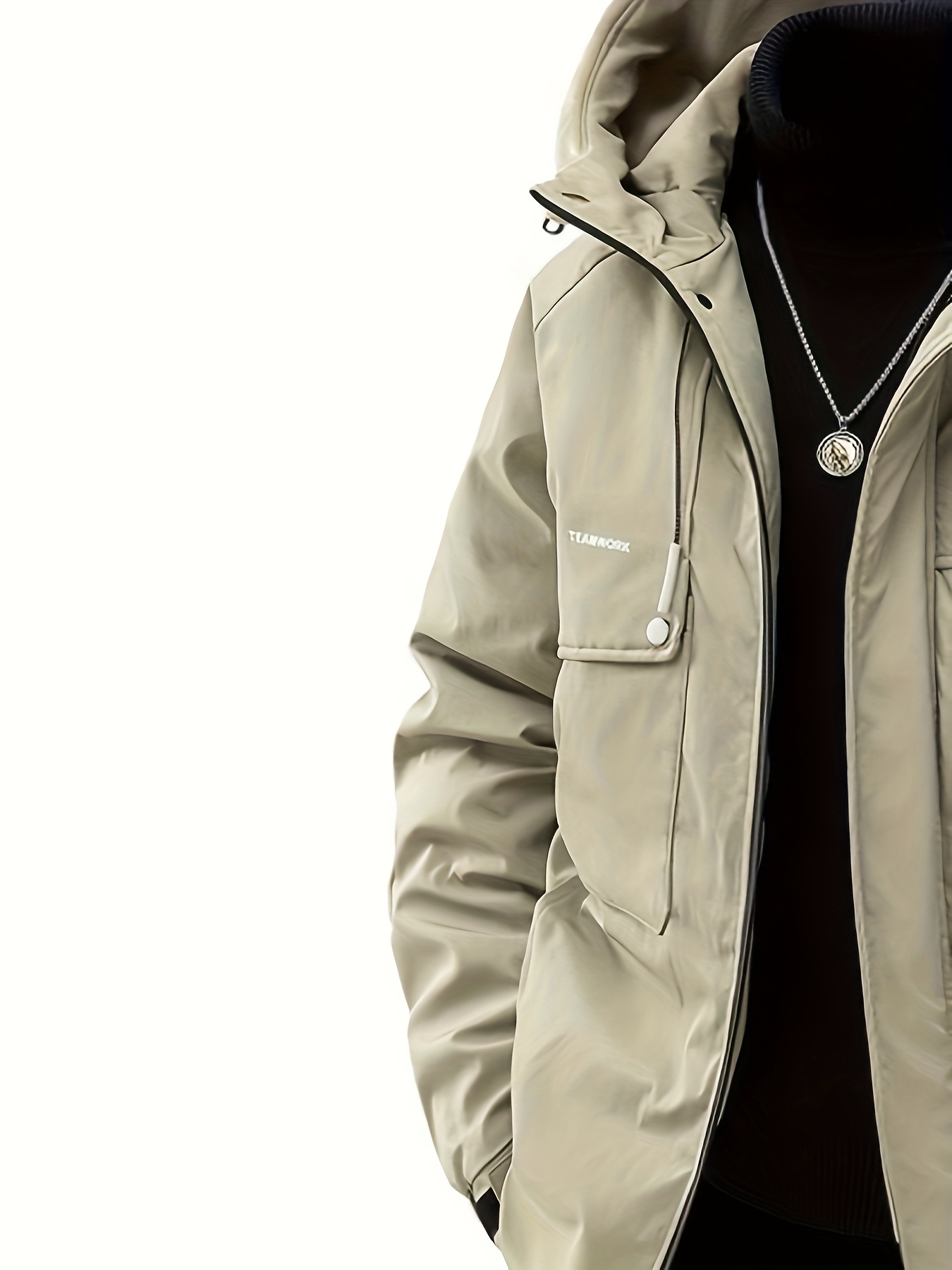 Men's Plus Size Warm Hooded Drawstring Jacket