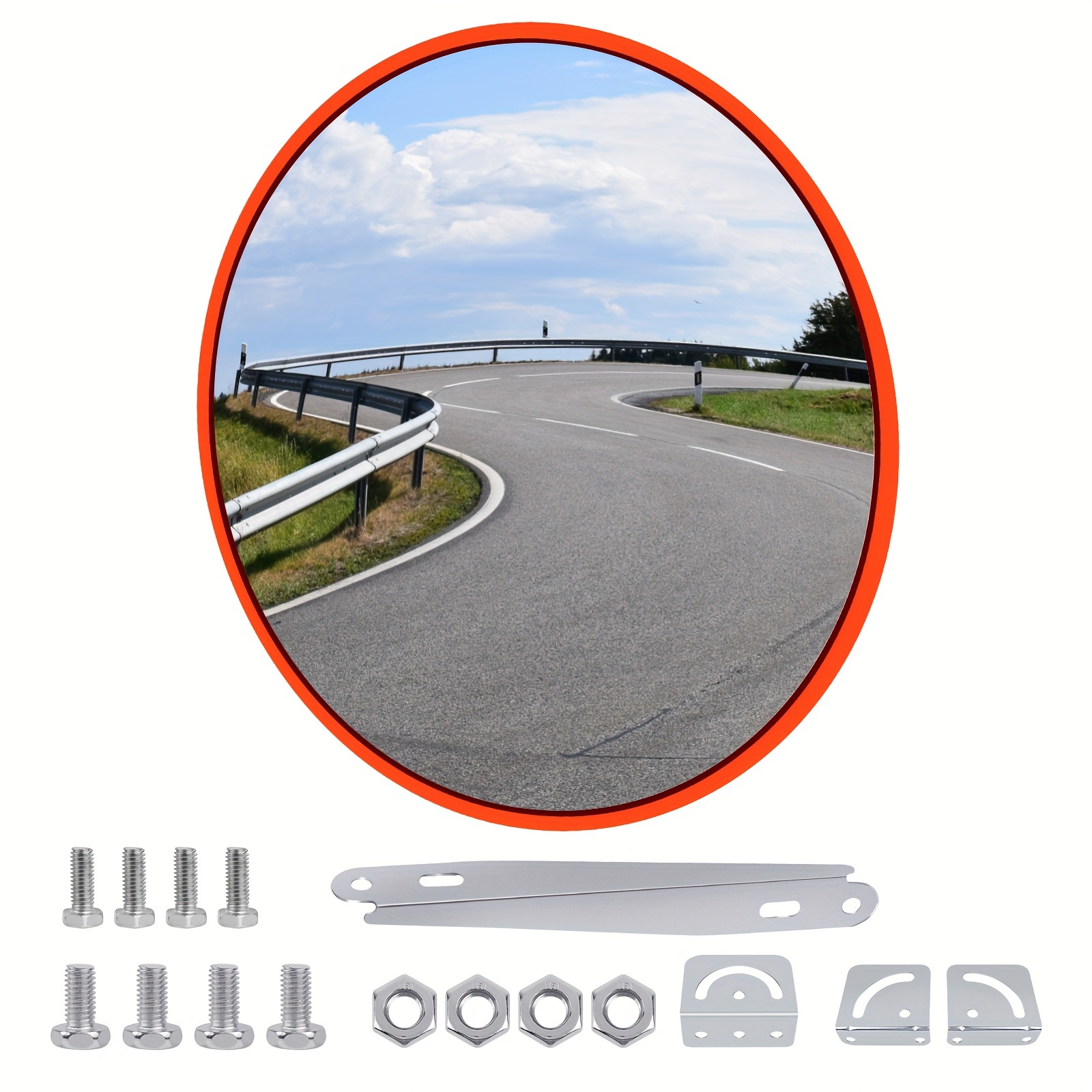 Convex Traffic Mirror 30cm 130 Degree Wide Angle Blind Spot Mirror For Shop Garage Warehouse Security With Wall Fixing