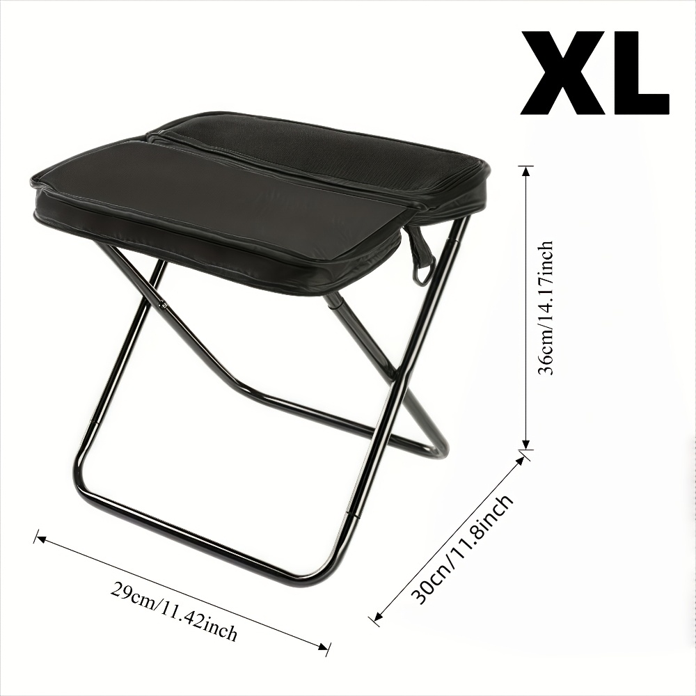TEMU 1/ 2pcs 2-in-1 Portable Folding Chair & Backpack, Lightweight Alloy Frame W/ Mesh Storage Bag, Compact Foldable Design For Camping, Fishing, Picnics, Carry Straps & Space-saving Bag -
