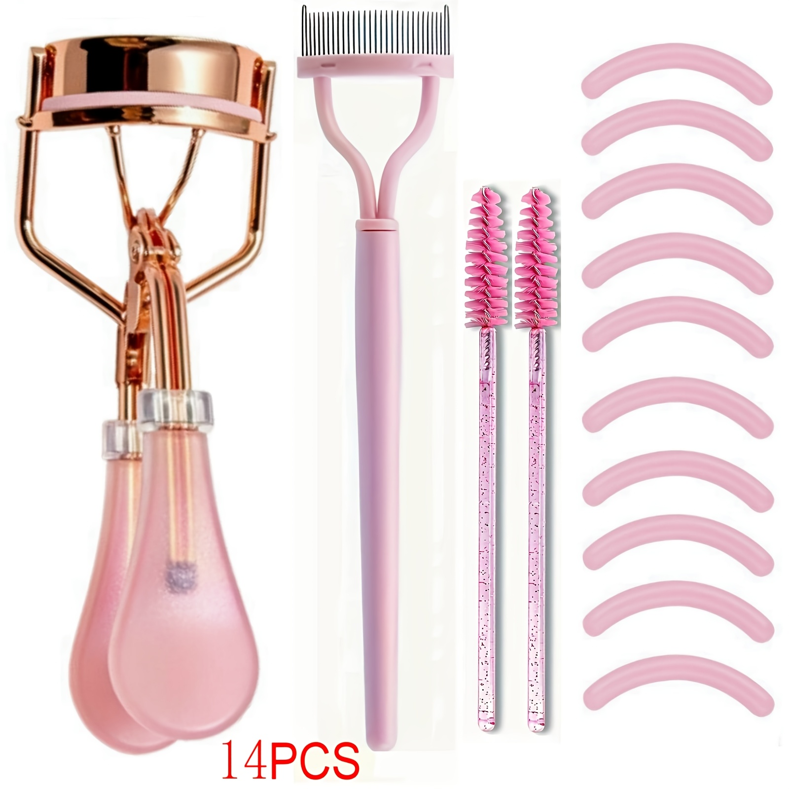 TEMU Ensemble Recourbe-Cils Tendance, Inclut Séparateur de Cils, Brosse à Cils, Tampons de Remplacement, Excellent Effet Recourbant, Outil Parfait