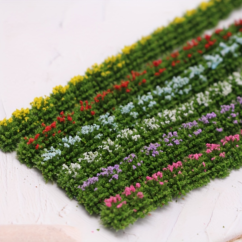 Image of 6pcs Mixed Color Model Simulation Small Flowers, Grass, Simulation Lawn Decoration, Colorful Plastic Shrubs And