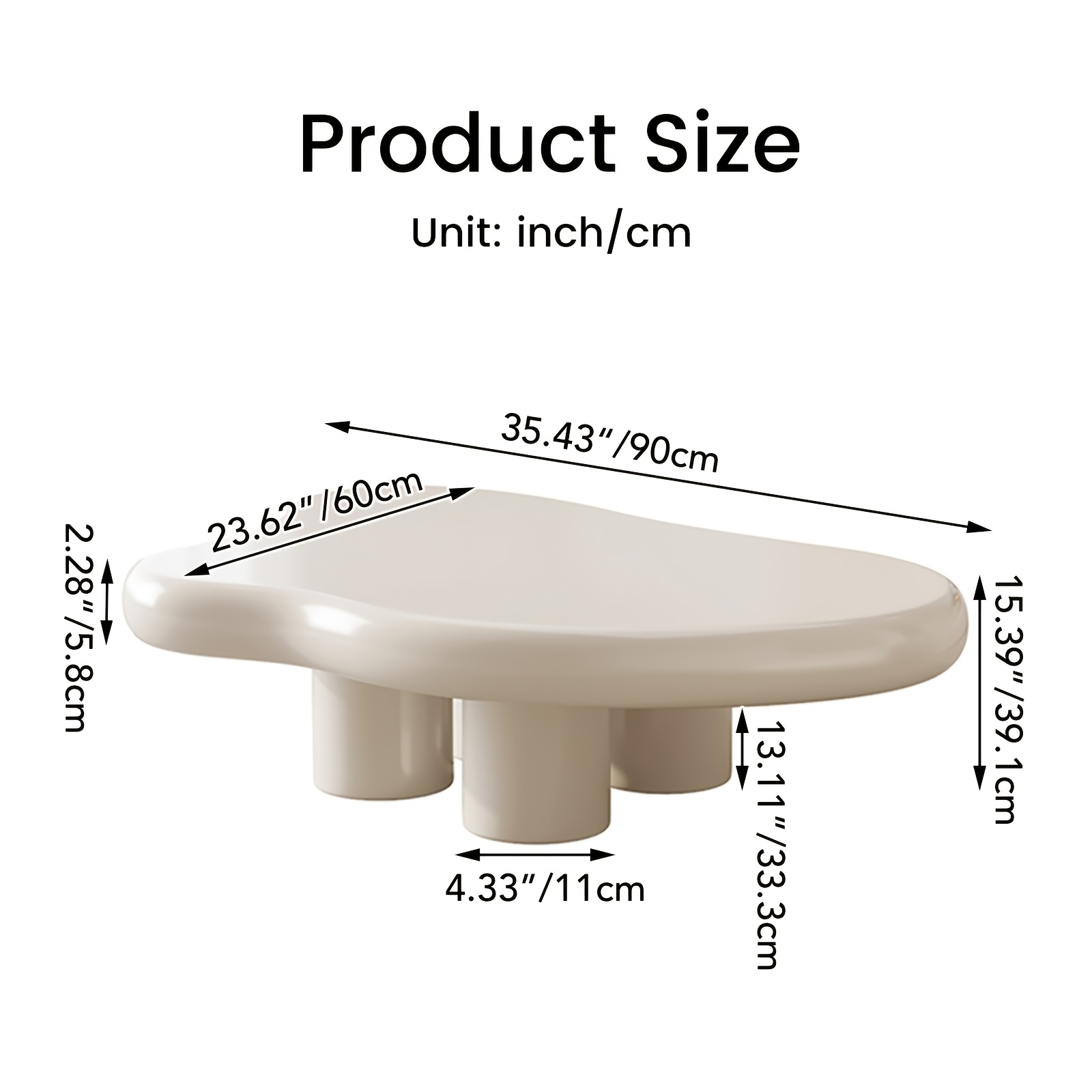 TEMU Unconventional Coffee Table For The Living Room, Modern Small Coffee Table, Low Table For , Living Room Side Table, Indoor Coffee Table,