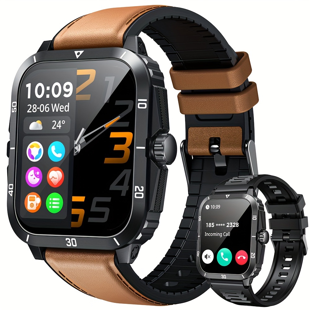 Canmixs Reloj Inteligente Hombres Diales Responder Llamada Reloj Hombre  Prueba Agua Brújula Monitoreo Sueño Información Recordar Tiempo Podómetro  Consumo Calorías Cálculo Distancia Múltiples Modos Deportivos Reloj  Inteligente Android