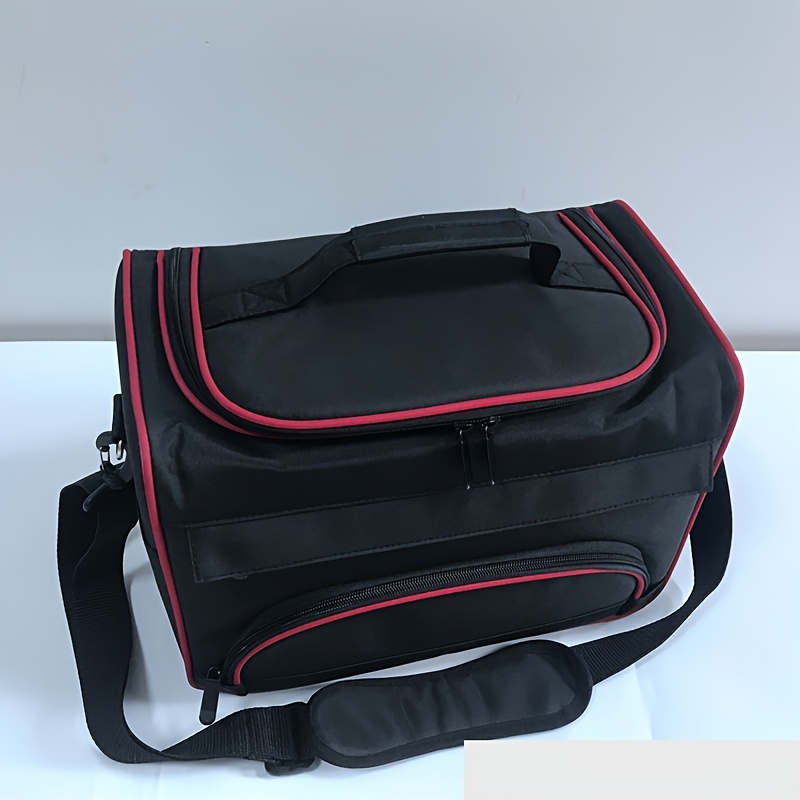 TEMU Beauty And Hairdressing Toolkit Multifunctional Makeup Tool Storage Bag Black Handbag Large Capacity Storage Bag Hairdresser Toolkit Backpack