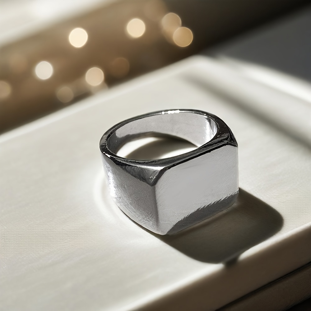 Men's Retro Minimalist 316 Stainless Steel Square Ring