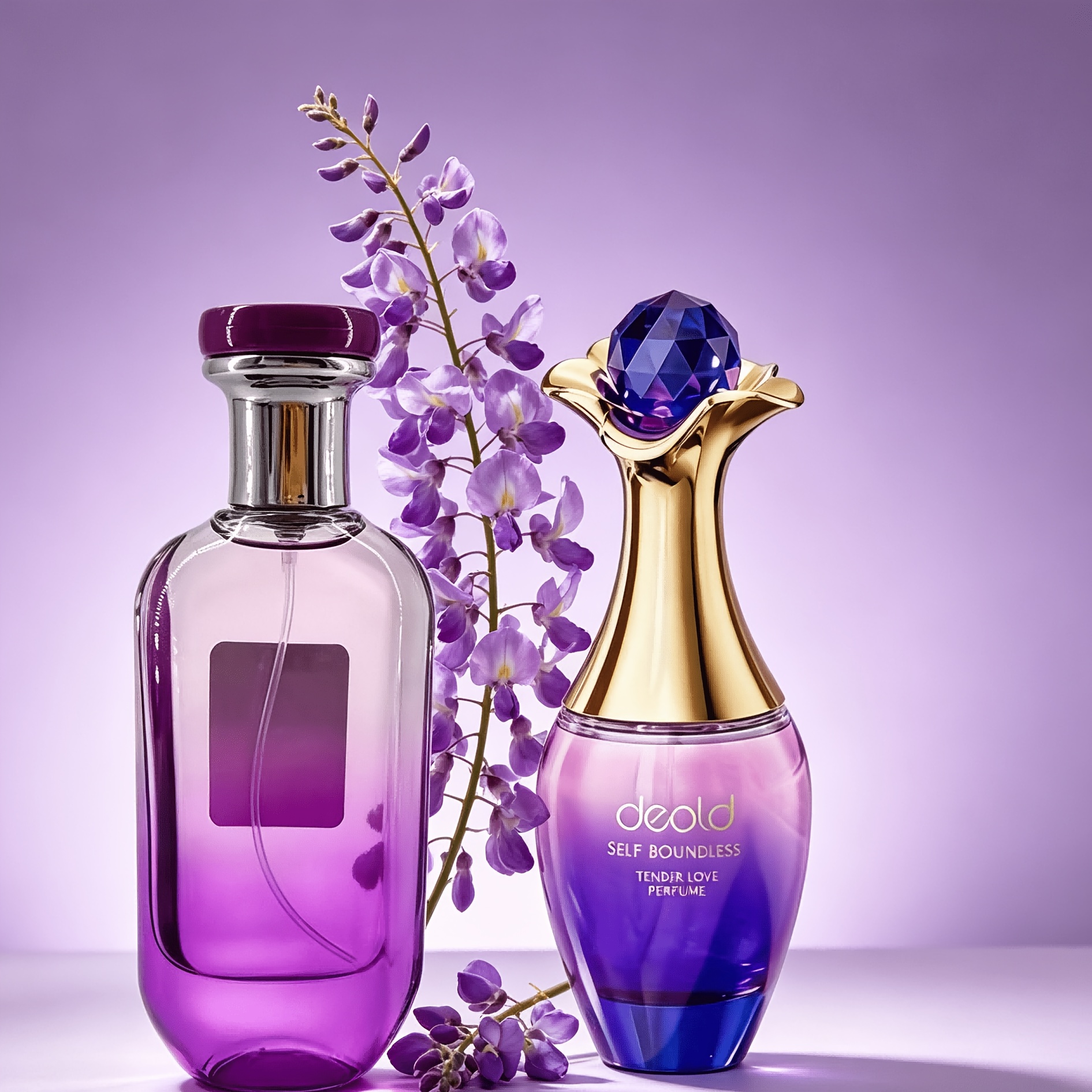 Image of 2pcs Purple Tone Ladies Perfume Set 100ml Arabic Purple Perfume Classic Fragrance + 50ml Purple Citrus White Floral Fragrance Is A For Girlfriend, Best Friend, Birthday Gift