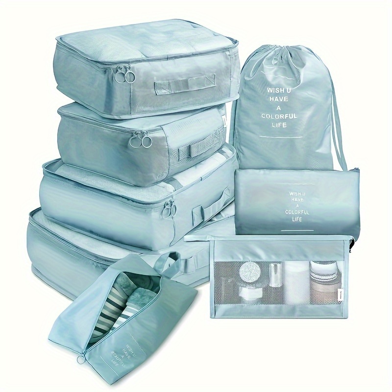 24 cubos de equipaje de viaje, bolsas organizadoras de maletas, cubos de  equipaje con malla ligera, bolsa de aseo y bolsa para zapatos con bolsa de