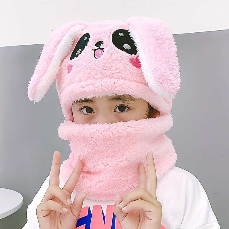 Image of 1pc Autumn And Winter Cute Thicken Warm Plush Earmuffs, With Cute Rabbit Ears, Warm And Windproof 's Hats, Boys And Girls Autumn And Winter Earmuffs Headdress